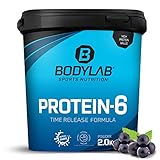 Bodylab24 Protein-6 Blaubeere 2kg / Mehrkomponenten Protein-Pulver,...