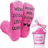 RSVOM Kuschelsocken, Lustige Damen Geschenke für Frauen Weinliebhaber, Wenn du...