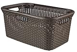CURVER STYLE Wäschekorb aus 70% Recyclingmaterial, Rattanlook, 45L,...