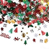 Weihnachten Deko Set, 500 Stück Weihnachtsbaum Streudeko, Weihnachtskonfetti...