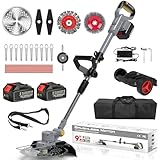 Rasentrimmer mit Akku und Unkrautbürste, 6 In 1 Akku Rasentrimmer für Makita...