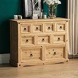 Vida Designs Corona Apothekerschrank mit 9 Schubladen, Kaufmannsschrank Rustikal...