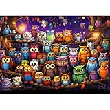 HUADADA Puzzle 1000 Teile-Puzzle 1000 Teile Erwachsene-Eule Klassische Puzzles...