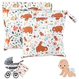 Maxmoc 2 Stück Wetbag Kindergarten, Nasstaschen Windeltasche, Wasserdicht...