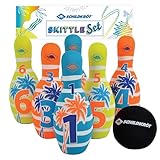 Schildkröt Neopren Kegel-Set I 6 Kegel (21,5 cm), 1 Ball (Ø9 cm) I Bowlingset...