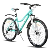 Hiland 26 Zoll Damen Mountainbike, mit Step-Through-Rahmen, 21 Gänge Federgabel...