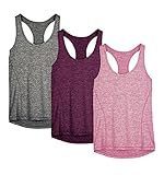 icyzone Damen Sporttop Yoga Tank Top Ringerrücken Oberteil Laufen Fitness...