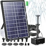 Billing Solar Springbrunnen für außen mit 3600mAh Akku, 7,5 W Solarbrunnen...