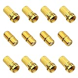 4 Paare Vergoldet F-Stecker Set - 8x7mm F-Stecker & 4xSAT Adapter Verbinder...