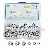 WZHUIDA 145 Stück Selbstsichernde Muttern Sortiment Set, A2-70 Edelstahl...