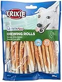 TRIXIE glutenfreie Hühnchen Kaurolle 'Denta Fun Chicken Chewing Rolls, 12 cm,...