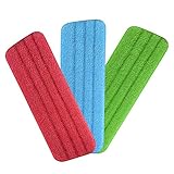 URAQT Mop Pads, 3 Stück Mop Microfaser Reinigung Pads, Nachfüllpack Wischbezug...