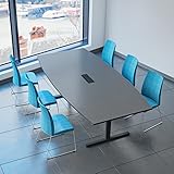 Weber Büro Easy Konferenztisch Bootsform 240x120 cm Anthrazit mit...