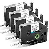 4 x Aken Kompatibel mit TZe-231 Brother P-Touch Bänder 12mm, für Brother TZe...