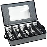 Besteckkasten mit Deckel für Schubladen, Besteckeinsatz Besteckbox Tragbar...