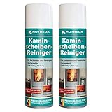 HOTREGA Kaminscheiben Reiniger 300ml Set mühelos Ruß vom Kaminglas entfernen...