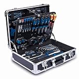 Scheppach TB200 Aluminium Werkzeugkoffer gefüllt 141-tlg Werkzeug Set |...