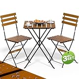 Casaria® Balkonmöbel Set 2 Personen Wetterfest FSC®-Zertifiziert 3-TLG Holz...