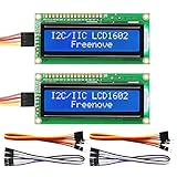 FREENOVE I2C LCD 1602 Module (2 Pack), New Type IIC TWI Serial 16x2 Display,...