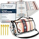 HAUSPROFI Picknickdecke Boho 200x200cm, wasserdicht & isoliert - XXL Outdoor...