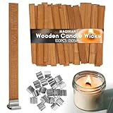 MAQIHAN 100 Tabletten Holzdochte für Kerzen - Knister Kerzendocht Holzdocht...