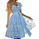 Dirndl Damen große größen, Midi Trachtenkleid Dirndlkleid mit Spitze...