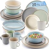 SÄNGER Rio | Kombiservice 4 Personen, Teller Set Kaffeebecher Pastaschale 20...