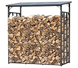 QUICK STAR Metall Kaminholzregal Anthrazit XXL 185 x 70 x 185 cm Promotion...