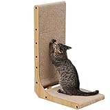 FUKUMARU Kratzbrett Katzen, 68 cm hohe L förmige Kratzpappe für Katzen,...