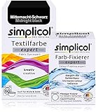simplicol Textilfarbe expert + Farbfixierer Kombipack, Mitternacht-Schwarz 1718:...