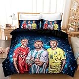 GYLGKJM Fussball bettwäsche 135x200 cm Jungen 2 Teilig Bettbezüge Set...