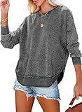 BLENCOT Damen Sweatshirt Casual Pullover Damen Langarmshirts Einfarbige...