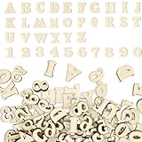 NISENTIA Holzbuchstaben, 200 Stück Buchstaben Holz Holzzahlen, Holzbuchstaben...