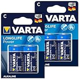 Varta Longlife Power Alkaline-Batterie, Typ Baby/C / LR14, 1,5 V, 4er-Set