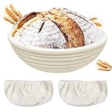 Traxenta Gärkörbchen für Brot, Gärkorb Rund 22 cm, Brot Backen Zubehör,...