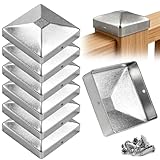 mawmuaw 6 Stück Pfostenkappen 71x71mm Zaunpfosten Kappen Rostfreie Verzinkte...