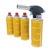 Gasbrenner inkl. 4 Gaskartuschen Bunsenbrenner Brenneraufsatz Flambiergerät...