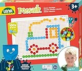 Lena 35623 - Mosaik Steckspiel Set, Steckmosaik mit 100 farbigen Stecker,...