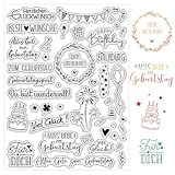 BOOMTOP Silikon Stempel Geburtstag Transparent Stempel Geburtstagsstempel Clear...