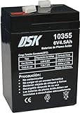 DSK 10355 - Versiegelte wiederaufladbare AGM-Bleibatterie mit 6 V und 4,5 Ah....