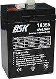 DSK 10355 - Versiegelte wiederaufladbare AGM-Bleibatterie mit 6 V und 4,5 Ah....