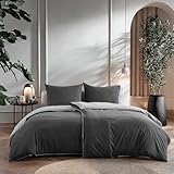 Sleeptime Bettwäsche 4teilig 135x200 Grau Anthrazit - 100% Baumwolle,...