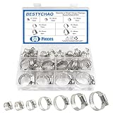 BESTYCHAO 60-teiliges Schneckengetriebe-Schlauchschellen-Sortiment aus Edelstahl...