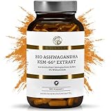 QIDOSHA® Bio Ashwagandha KSM-66® Extrakt, 180 Kapseln, 5% Withanolide, 600mg...