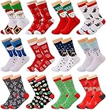 Fascigirl 12 Paare Weihnachtssocken Kuschelsocken Christmas Socks Weihnachten...