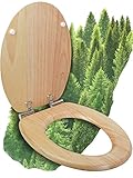 Calmwaters® WC Sitz mit Absenkautomatik Holz, Toilettensitz Modern Wellness,...