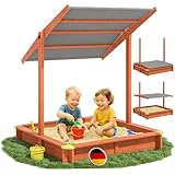 Spielwerk® Sandkasten Sami Sonnendach 120x120cm imprägniertes Holz Füllstand...