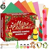 MOMOSTAR 20 Stück Wachsplatten für Kerzen, 20 * 20cm Bienenwachsplatten mit...