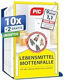 PIC Lebensmittelmotten Falle - 12 Lebensmittelmottenfallen - Mottenfalle mit...