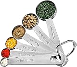 Messlöffel-Set Edelstahl Teelöffel 6 Stück Cup Messbecher Klein Löffel Set...